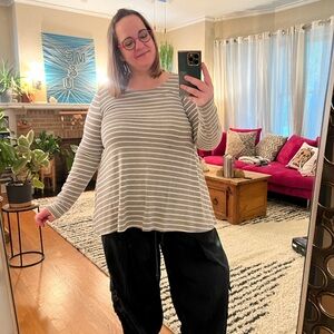 Anthropologie Puella striped long sleeve swing top in XL